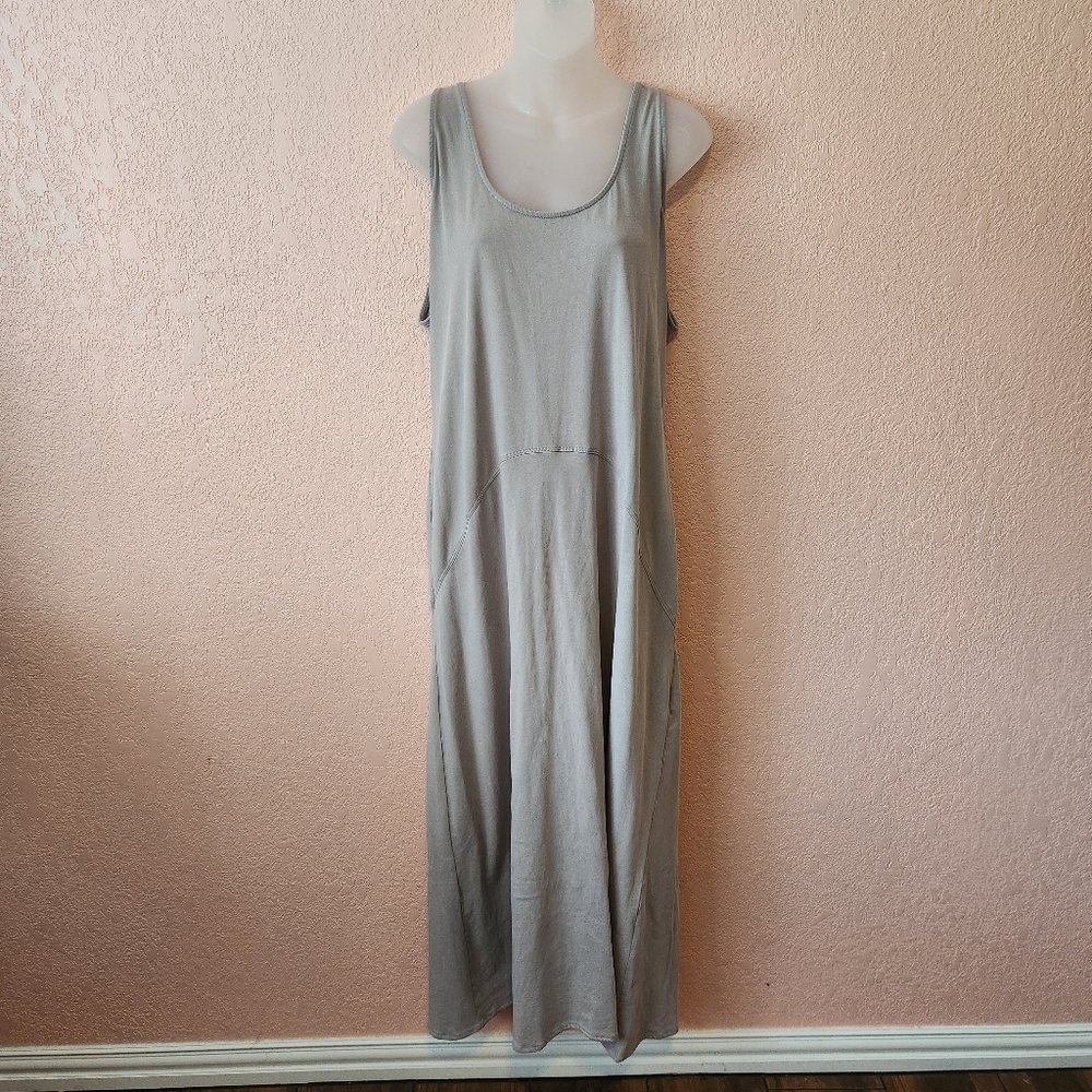 Zara Gray Sleevles Scoop Back Slouchy Maxi Dress